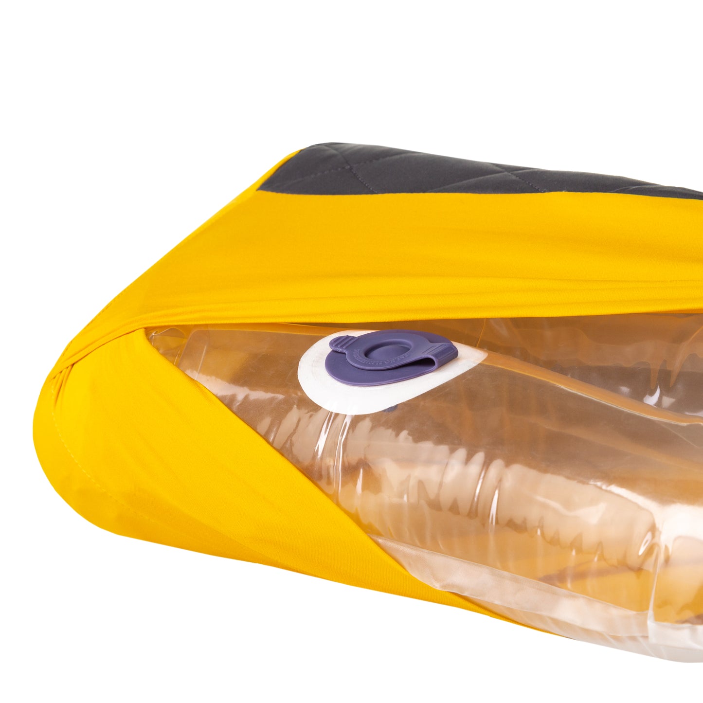 Soft top inflatable kussen in nugget goud - Lichtgewicht, opblaasbaar kussen voor comfort en ondersteuning tijdens je reizen en kampeertrips.