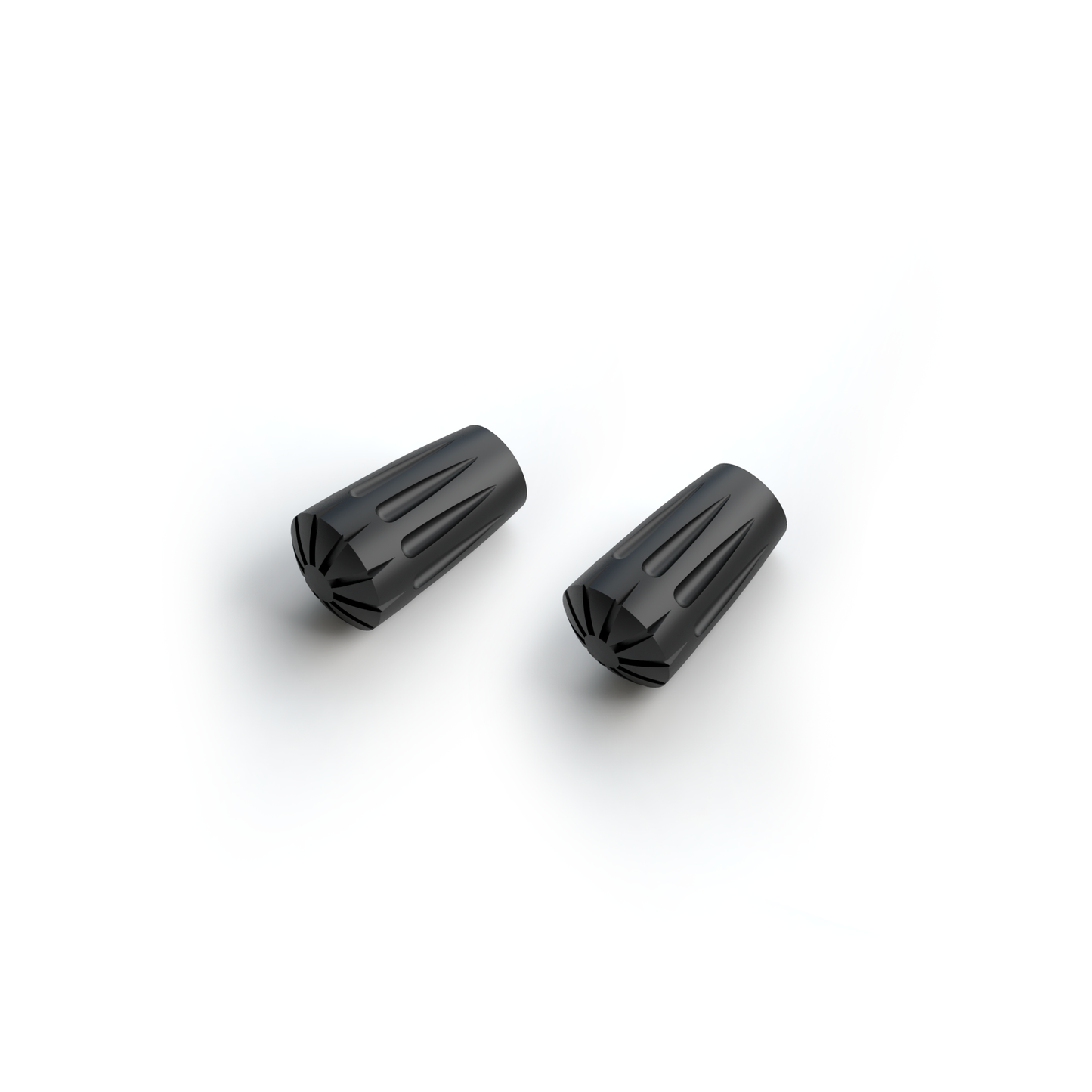 Set van rubberen doppen voor trekkingstokken, ideaal voor extra grip en demping op verharde ondergronden.