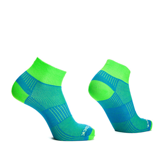 Coolmesh II Quarter sokken in Blue Green - Lichtgewicht en ademend, perfect voor langdurig comfort tijdens outdooractiviteiten en wandelingen.