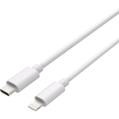 USB-C naar Lightning kabel MFI-gecertificeerd 20 cm (wit) - Korte kabel voor snel opladen en gegevensoverdracht tussen USB-C en Apple apparaten.