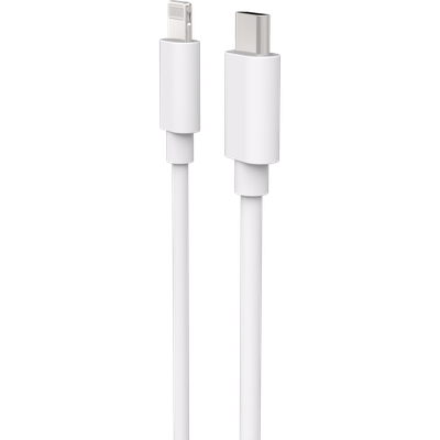 USB-C naar Lightning kabel MFI-gecertificeerd 20 cm (wit) - Korte kabel voor snel opladen en gegevensoverdracht tussen USB-C en Apple apparaten.