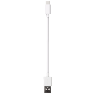 USB naar USB-C kabel 20 cm (wit) - Praktische kabel voor het verbinden en opladen van USB-C apparaten via een standaard USB-A poort.
