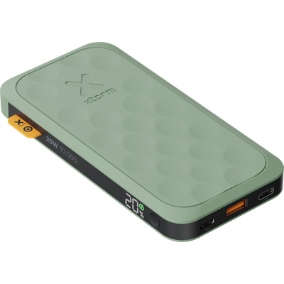 Xtorm Fuel Series 5 20W powerbank 10.000mAh (groen) - Krachtige powerbank met 2x USB-C en 1x USB-A poort, perfect voor het opladen van je apparaten onderweg.